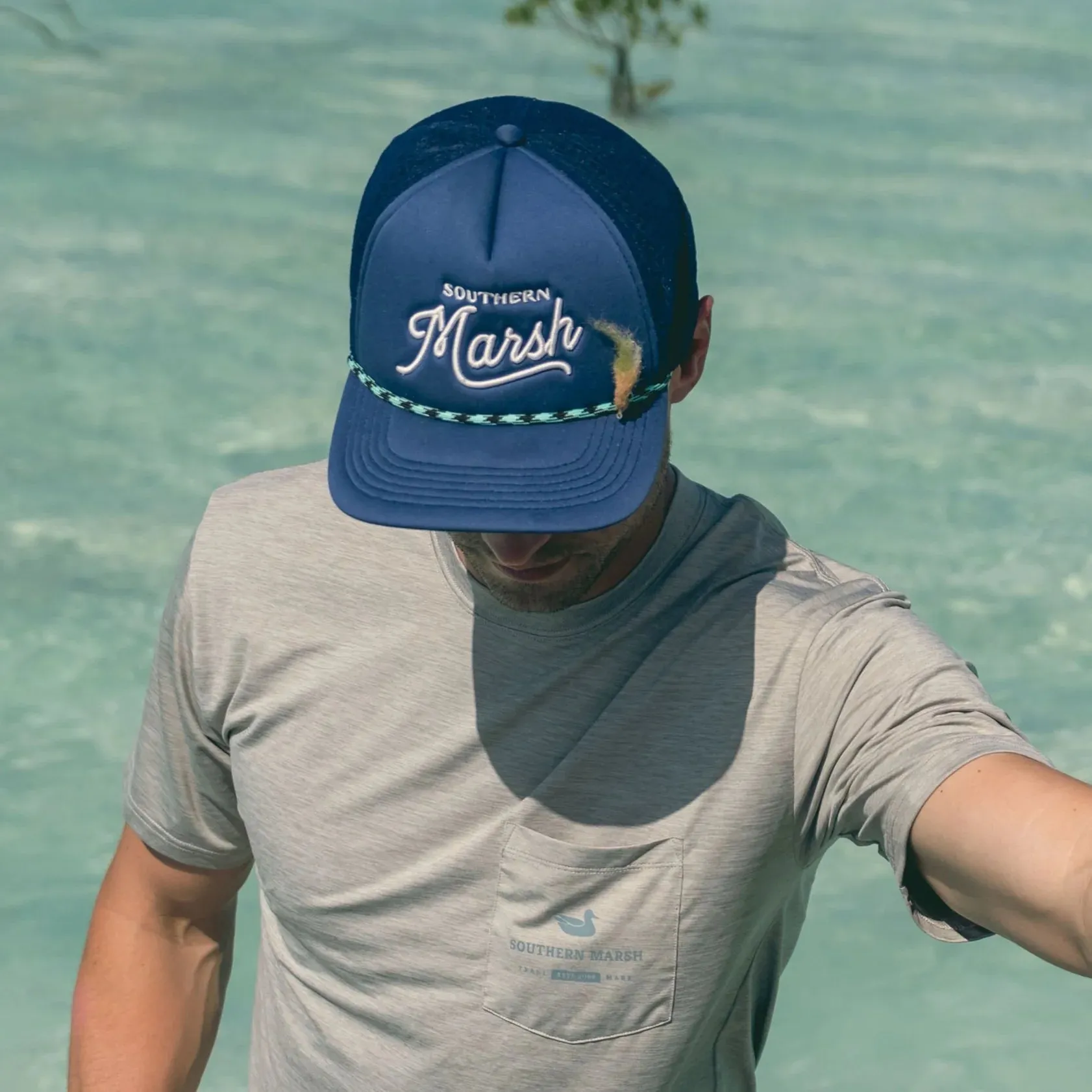 SUMMER TRUCKER HAT BRANDING NAVY