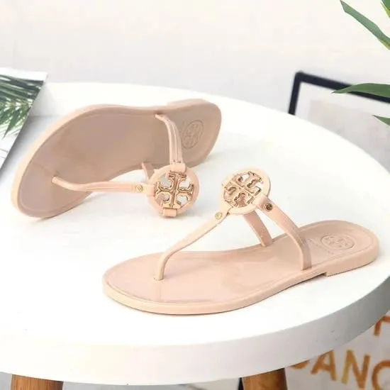 TB JELLY SLIPPERS - BEIGE