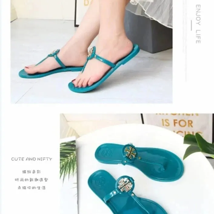 TB JELLY SLIPPERS - BEIGE