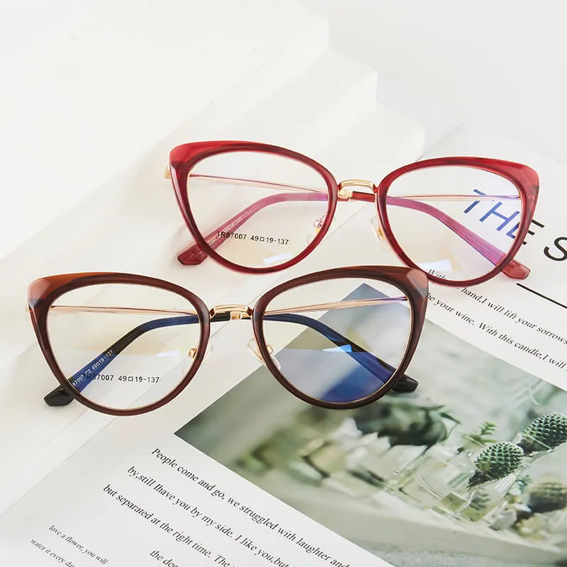 TXOME Trendy Cat Eye Frame Glasses