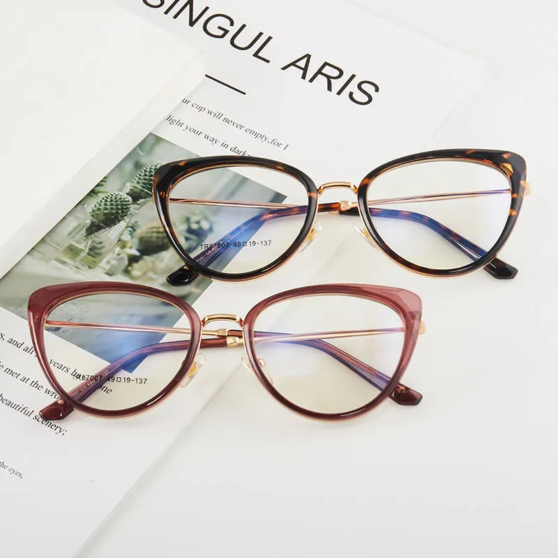TXOME Trendy Cat Eye Frame Glasses