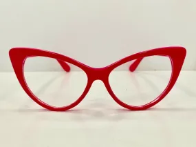 Vintage Style Cat Eye Red Clear Elegant Glasses