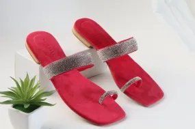 WALKBROS WOMEN'S MASH STRAP SLIPPERS - PINK
